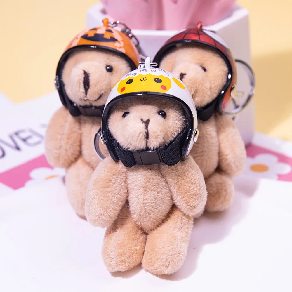 Porte-clés Ours Mignon Avec Casque - Idéal Pour Sac à Main, Sac à Dos, Décoration Personnelle - Cadeau Original Pour Femme