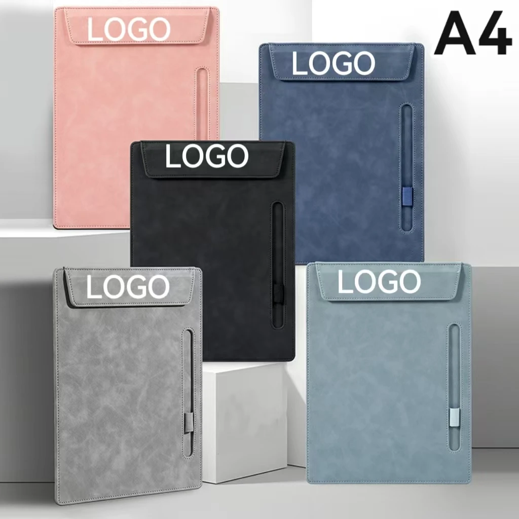 Customized leather conference pad folder; business hotel supplies; custom logo conference clip. preview 3