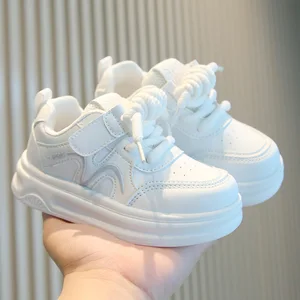 Wholesale Casual White School Shoes for Children New Design Lace up Sport Baby Footwear 1 to 2 Years Fashion Boys Teens Sneaker