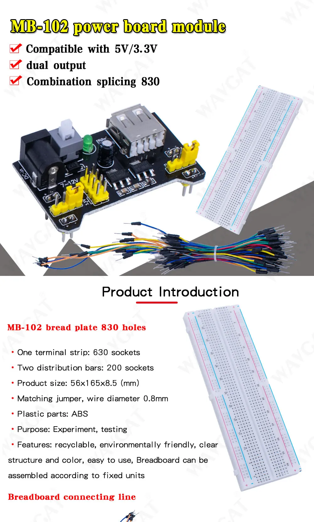 Mb10 Power Module 3.3V/5V MB102 Breadboard Power Module - Flexible Prototyping
