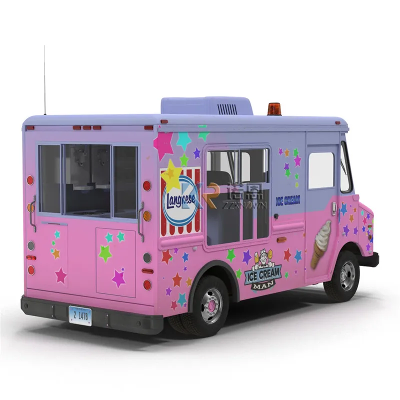 Mobile Ice Cream Food Trucks With Cooking Equipment Outdoor Kitchen