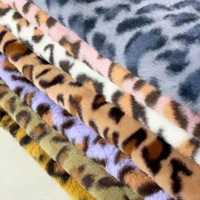 For Toys/Garment/Home textiles leopard-print color customization plush fabric soft comfortable rabbit fur fabric