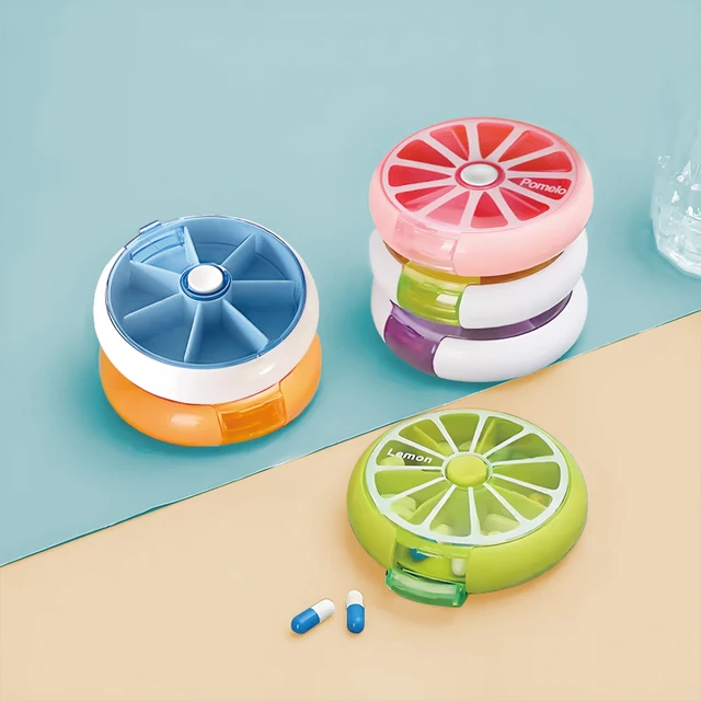 High Quality 7-Day Weekly Pill Box Reusable Colorful Medicine Storage Case