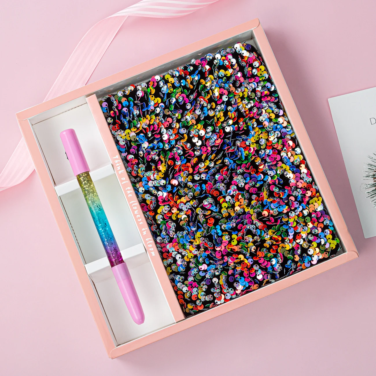 Factory Promotional Rainbow Color Sequins Cover Notebook Custom Glitter School Dairy Paper Notebook