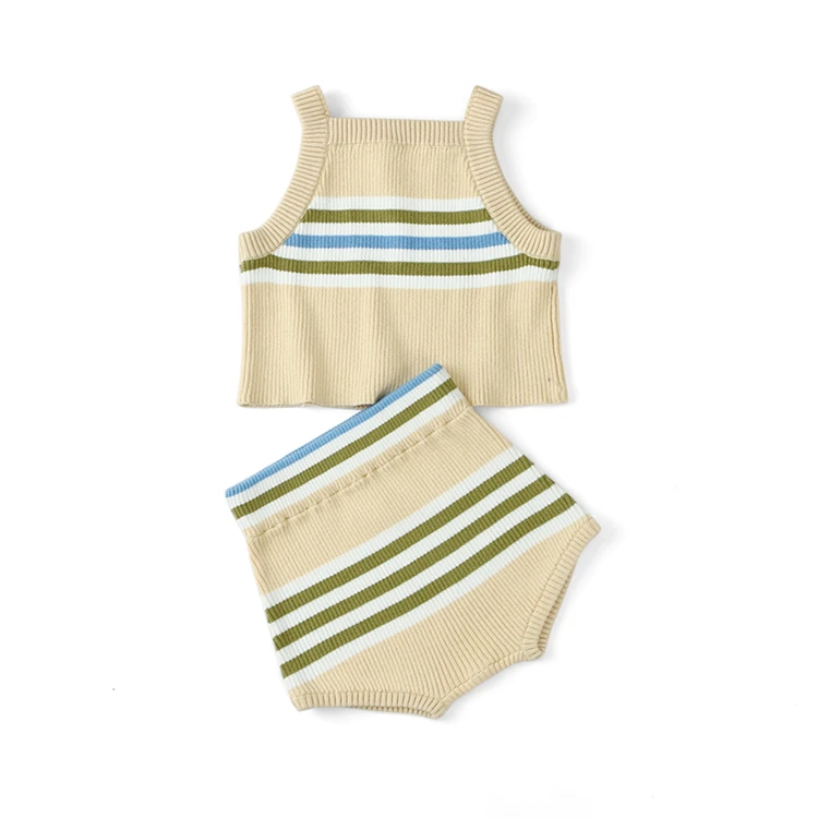 Ropa Personalizada Para Niños,Ropa Sin Mangas Y Bombachos De Algodón A  Rayas,Conjunto De Complejo Turístico Para Playa,Traje De Suéter Para Bebé,2  Uds. - Buy Los Niños Traje De Suéter,Dulce Niño Ropa,De Algodón