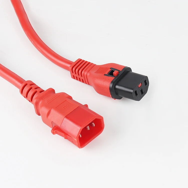 Custom Length Color C14 to C13 With Lock PDU Style Computer Power Extension Cable factory