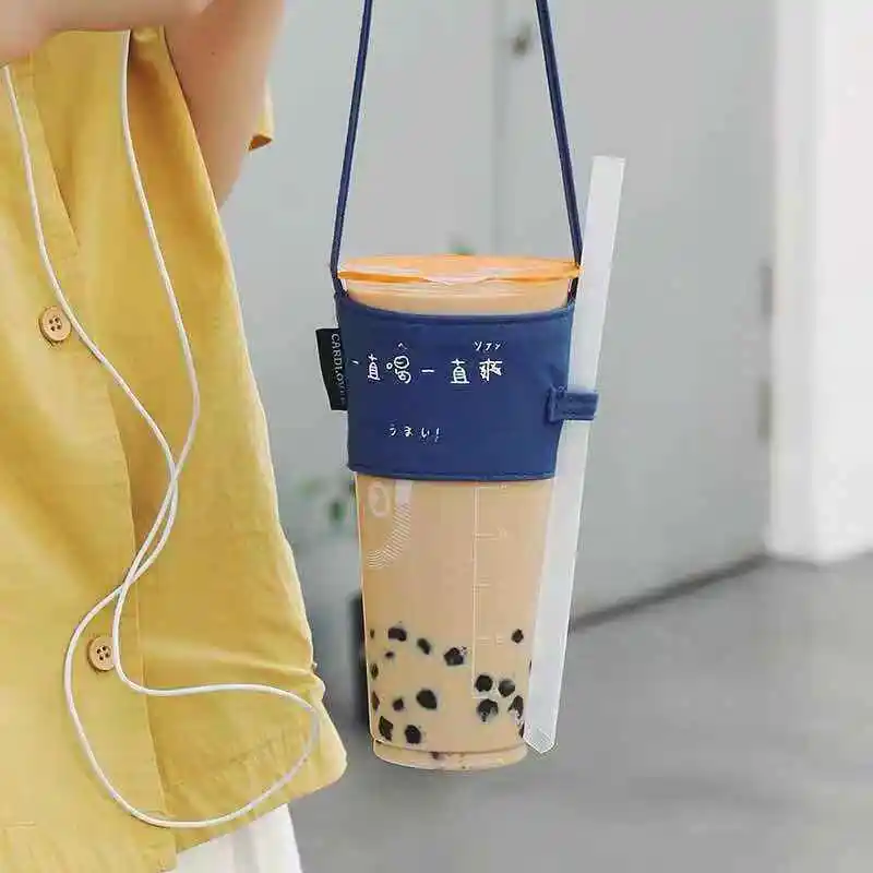 Pure cotton canvas beverage bag, beverage cup holder