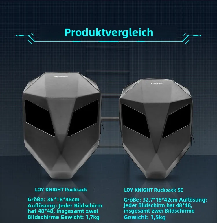 Welvath Ritter LED Motorrad Rucksack - Hard Case Wasserdicht 19 Zoll