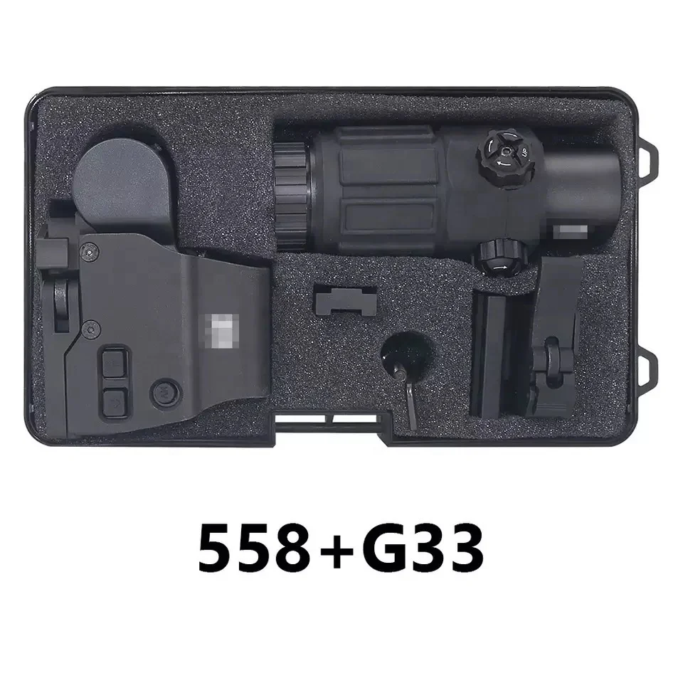 Acog Scope 558 Green Red Dot Sight G3X 3Magnifier Holographic S With Switch To Side Quick Detachable QD Mount For Hunting - Yorkshire Outdoor Activity Park Reflex Sight