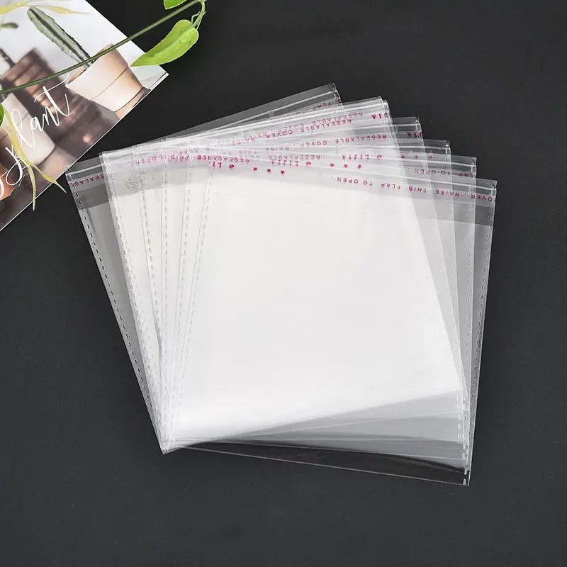 Customized Printed Mini Clear Header Plastic Bags  Packaging Plastic Opp Self-Adhesive Bags With Logo for Jewelry Clothing