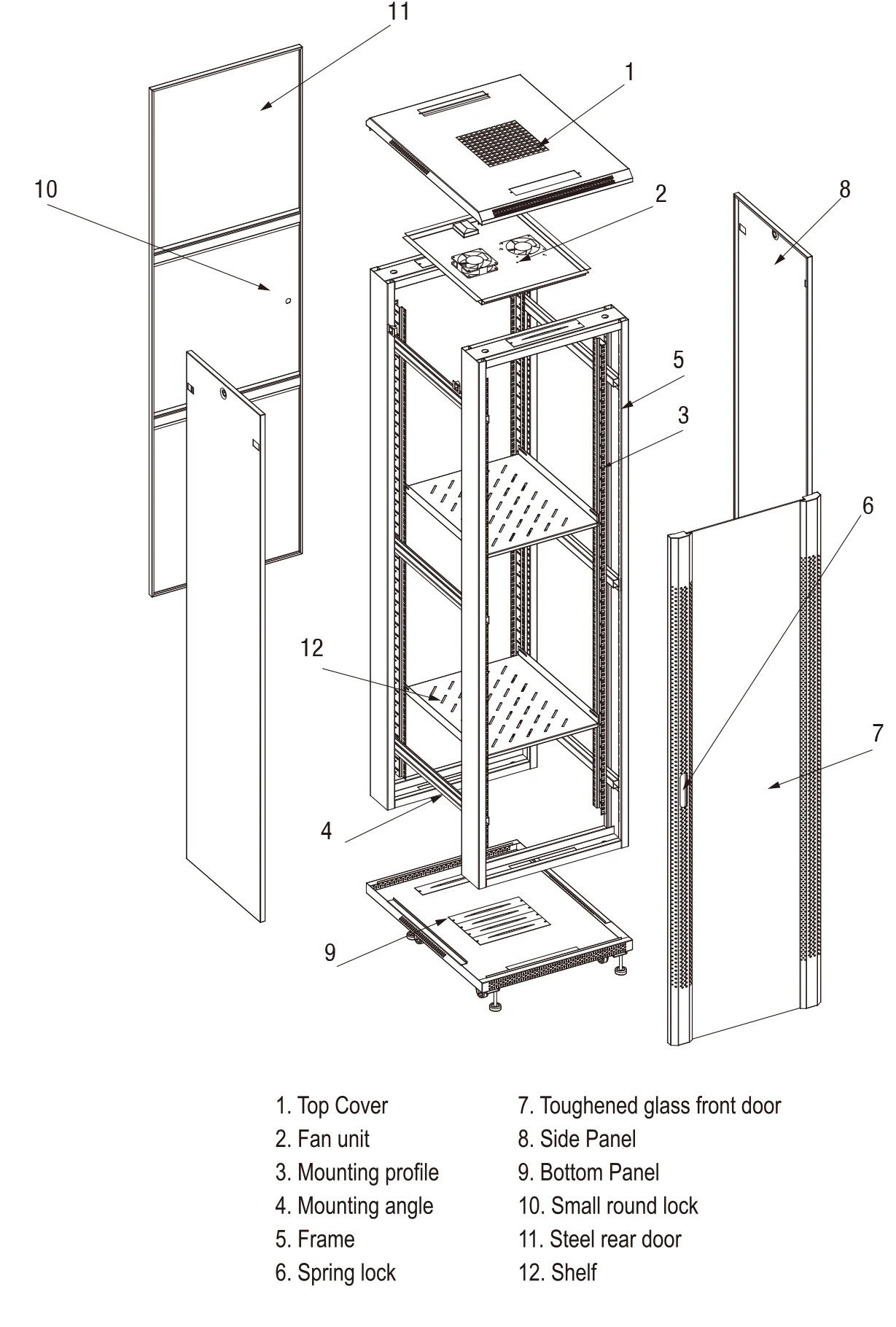 42u Server Rack 19" 18u To 47u Heavy Duty Type Server Rack Server Rack Data Center 42u