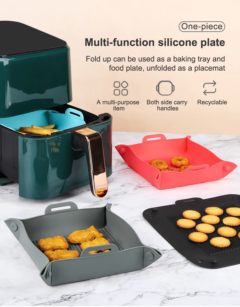 Reusable Silicone Air Fryer Pot Silicone Folding Pad Mat Air Fryer