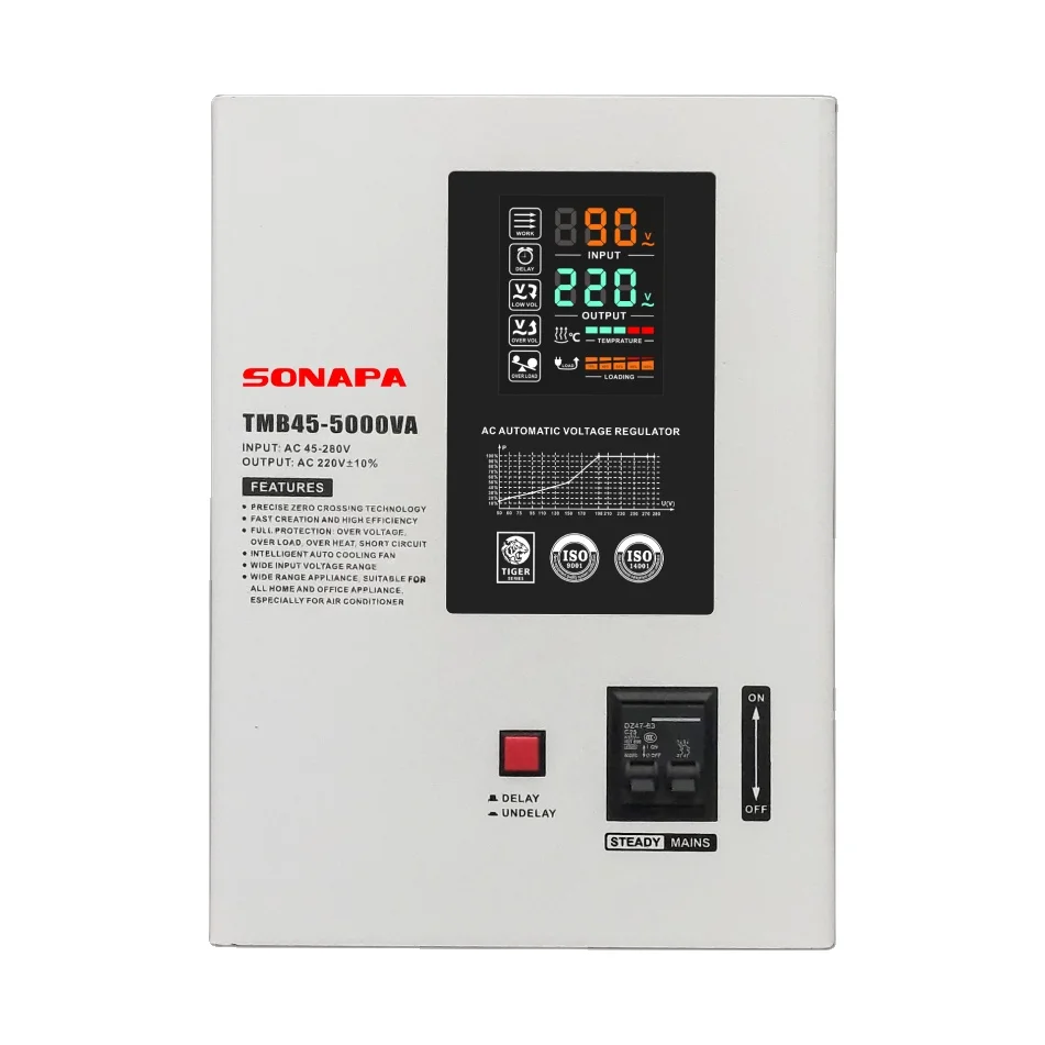 AC 220V DVR90-10KVA 8KW SVC Electronic Voltage Regulator Speed Controller High Power Automatic Voltage Stabilizer