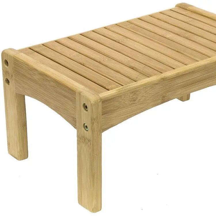 Стабильная мебель из органического натурального бамбука портативное детское маленькое сиденье для кухни ванной душа скамейка ног ступенчатый стул