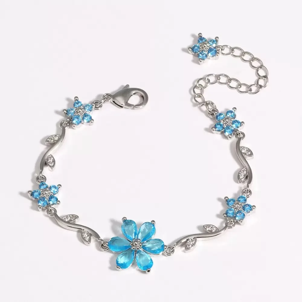 18K Gold Plated Cherry Blossom Zircon Bracelet