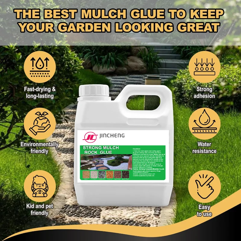 Mulch Glue Water-based Adhesive and Pea Gravel Stabilizer Lasts up to 2 Years Fast-Dry  Strong Mulch Glue for Landscapes