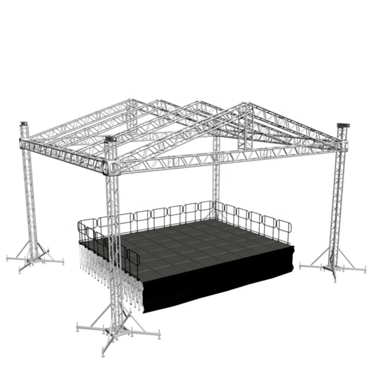 Dragonstage Portable Event Party Show Dj Concert Collapsible Stage with Roof Truss