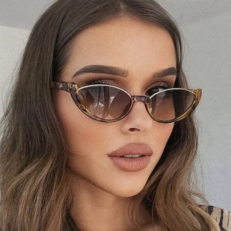 Cat-eye Half Frame Sunglasses Women Hip Hop Y2K Retro Ins Glasses Fashion Trend Small Frame Sunglasses Women
