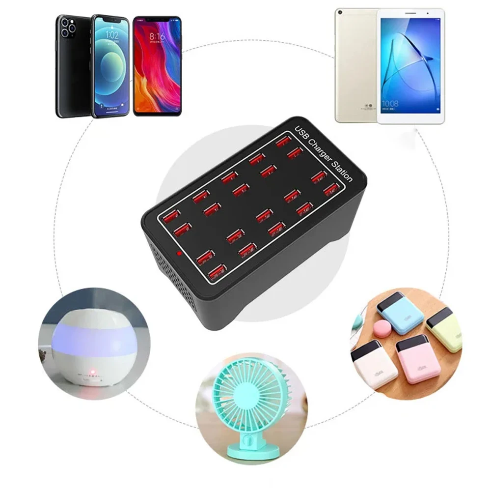 Carregador de alta potência com 30 portas USB 150W, adaptador de carregamento super rápido, multi hub USB, estação de carregamento para smartphone de mesa 150W