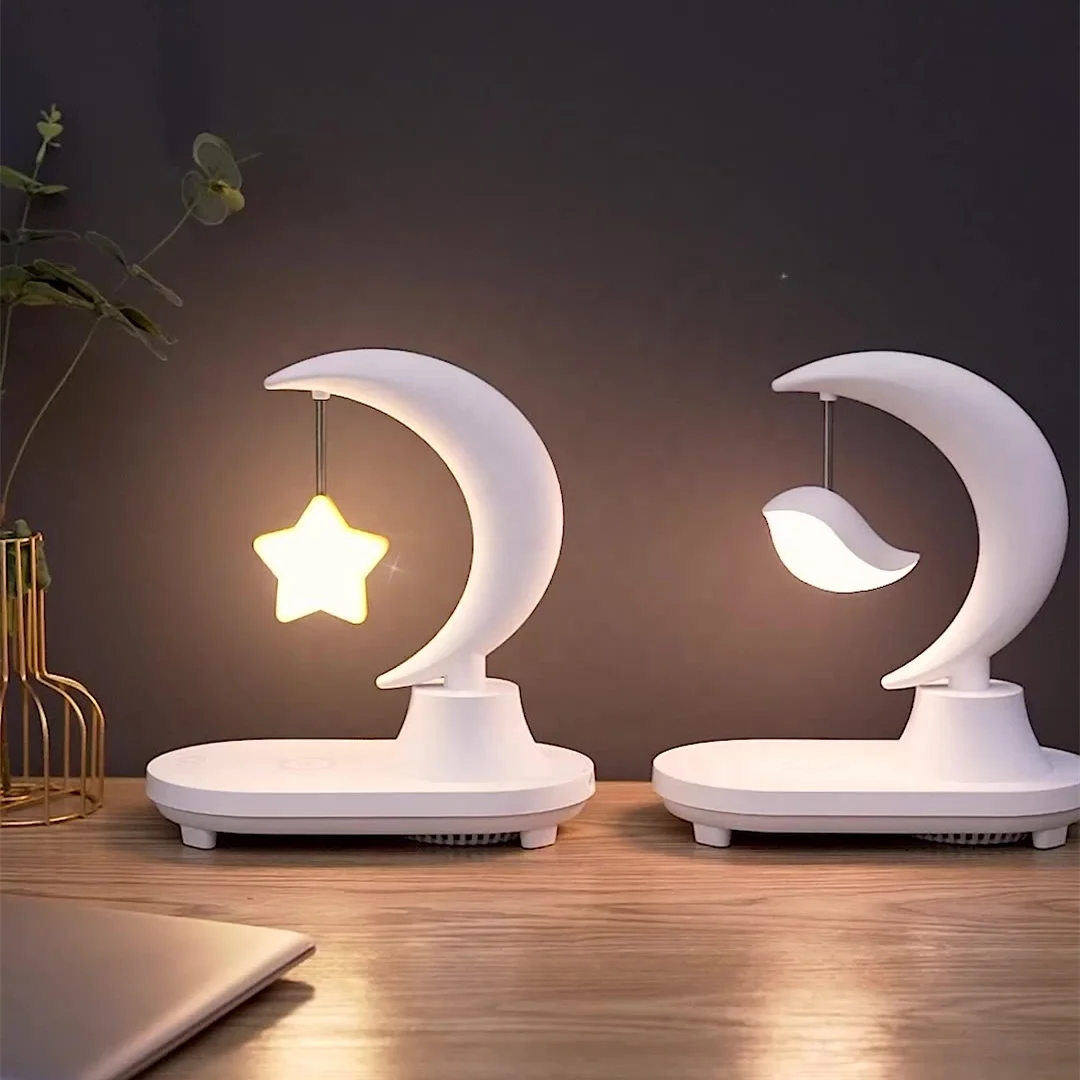 2022 Новое поступление портативное беспроводное зарядное устройство BT Колонка прикроватные светодиодные ночные светильники перезаряжаемые настольные лампы умный дом гаджет