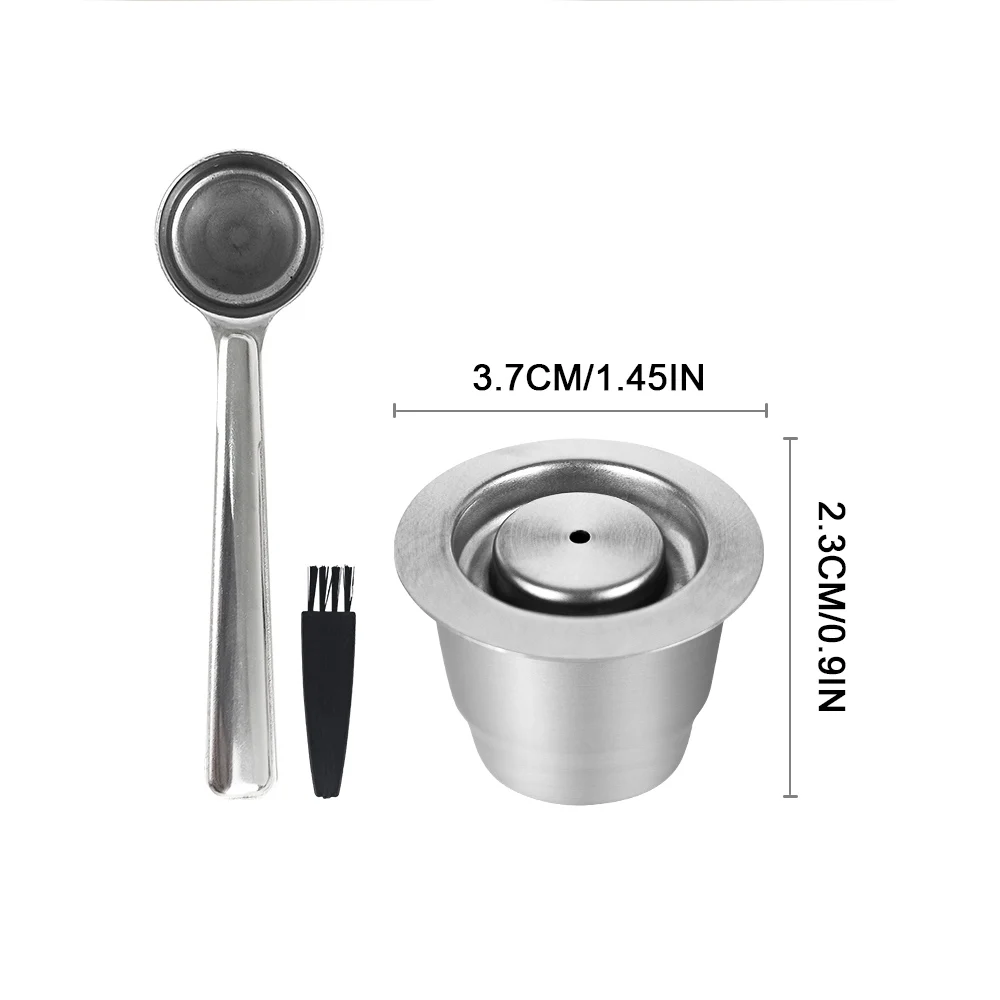 Refillable Reusable Capsule Crema Stainless Steel Coffee Capsule Pod With Reusable Lid Compatible for Nespresso Machines