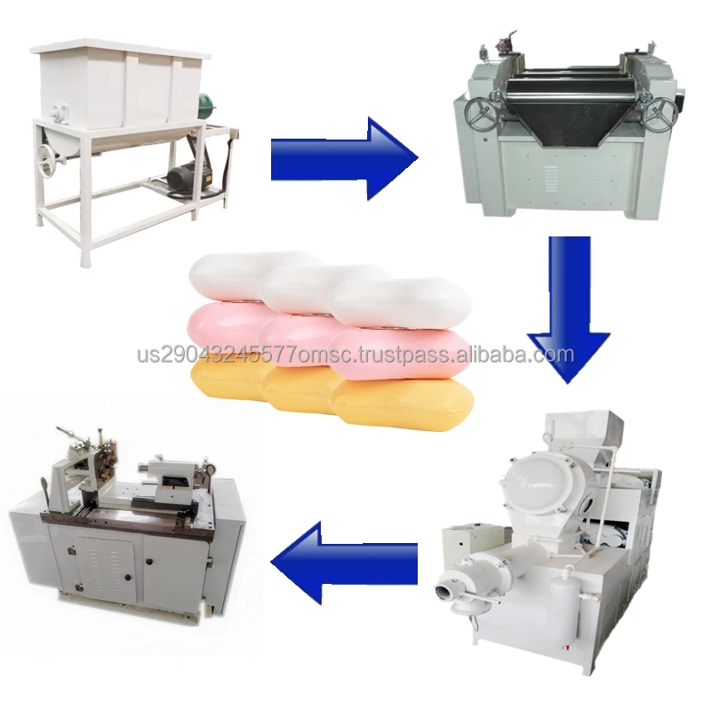 Making Machine 100-1000Kg Per Hour Complete Laundry Bar Soap Line Basic Oils and Caustic Soda Saponification