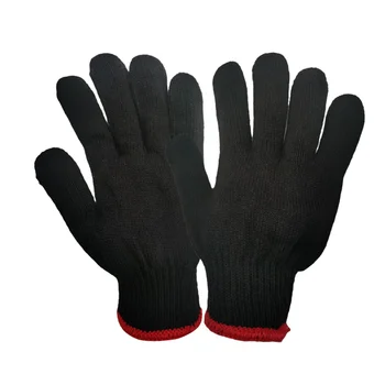 GM2006 Cheap Black Cotton knitted protective work gloves 10 gauge breathable anti-slip  heat resistant durable labor hand gloves