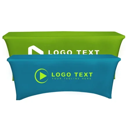 Custom Logo 6ft 183*75cm Spandex Stretch Banner Table Cloth Automotive Education Promotional Tablecloth Tradeshow Exhibition