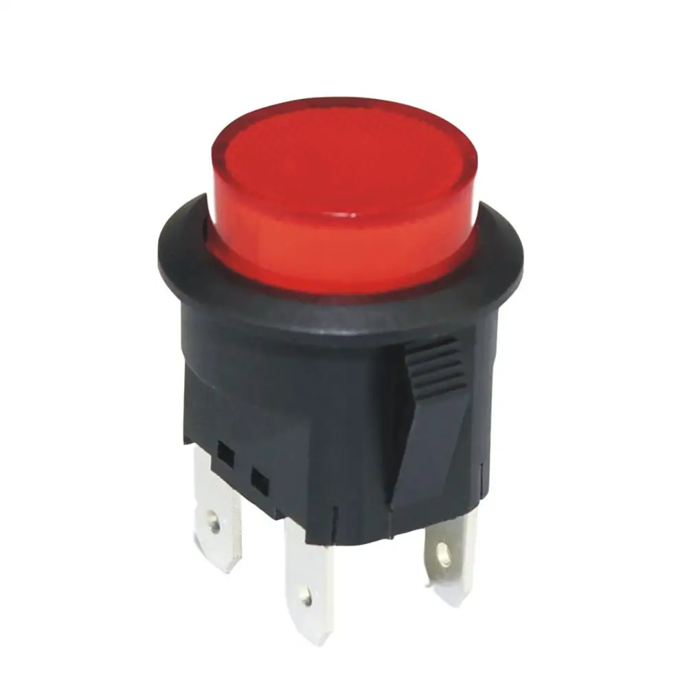 Red 2 Pin SPST NC 1.5A 250VAC 12mm Hole Maintained Round Push Button Switch 5 