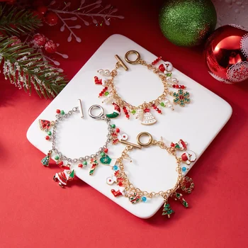 A251 Christmas   Christmas Tree Santa Pendant Bracelet Women's Creative Versatile Jewelry