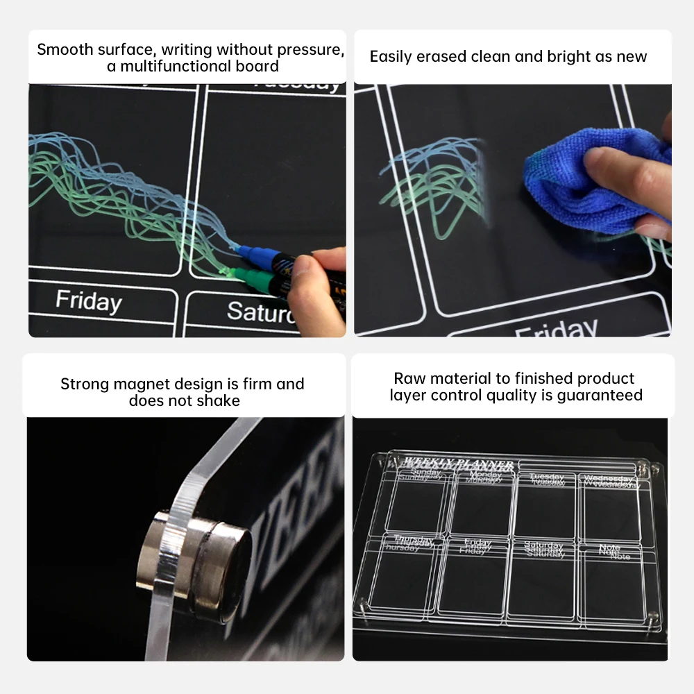 Hot Selling Custom Acrylic Note Board Refrigerator Dry Erase Board
