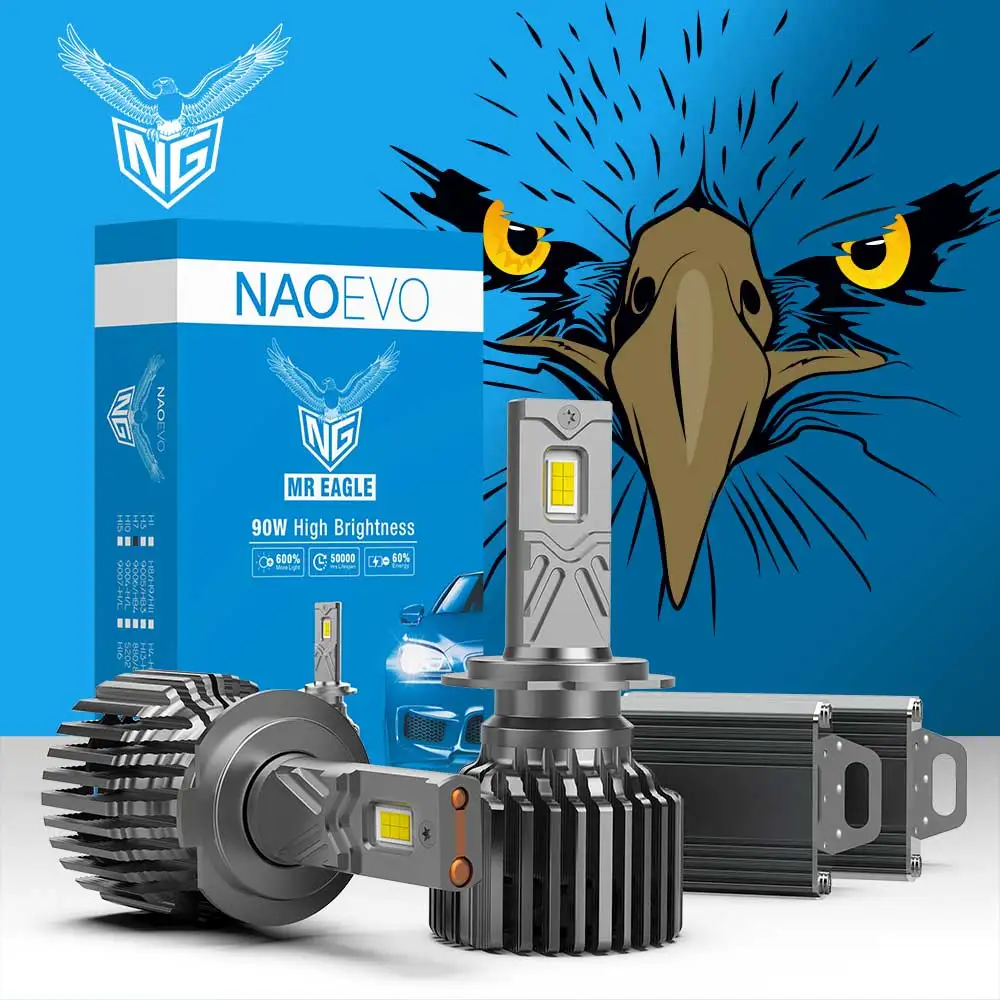 Naoevo Led Car Light 180w Super Bright H4 Luces Led Para H1 Auto Luz