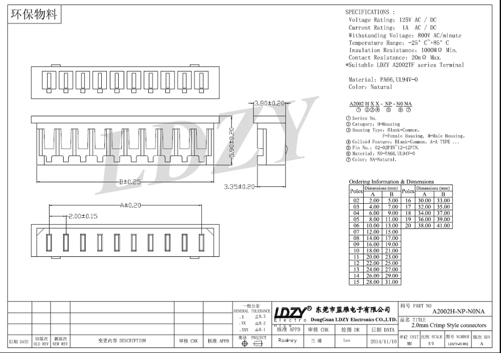 2.0mm Pitch Molex Micro Blade Connector 51004 53014 53015 Equivalents