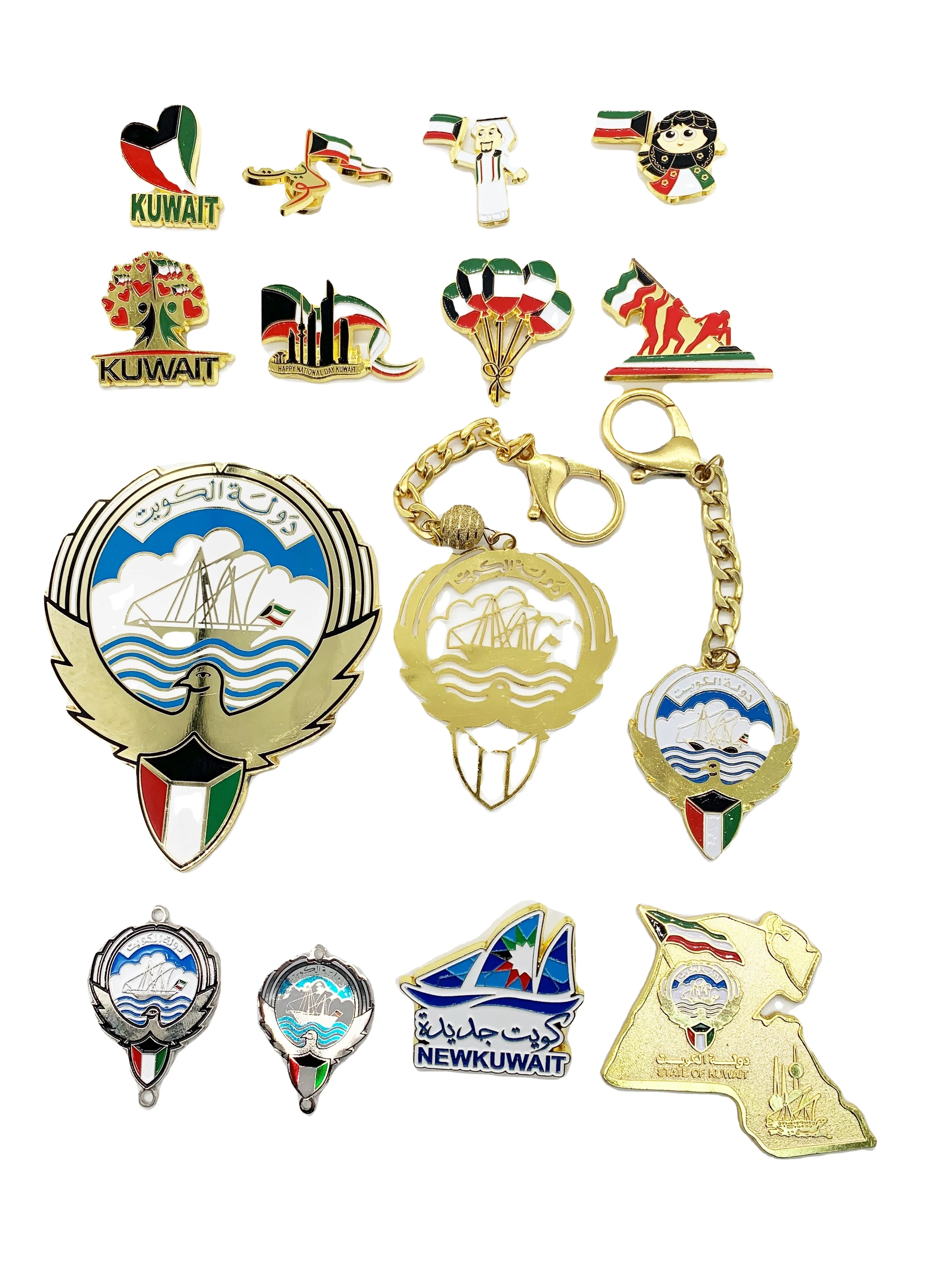 Custom Metal Badge Kuwait Logo With Sticker Decal For Car Odm
