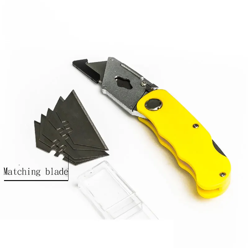 Foldable Utility Knife with extra 5pcs Blades Paper Box Cutter Safety Knife Cutter Knife Set