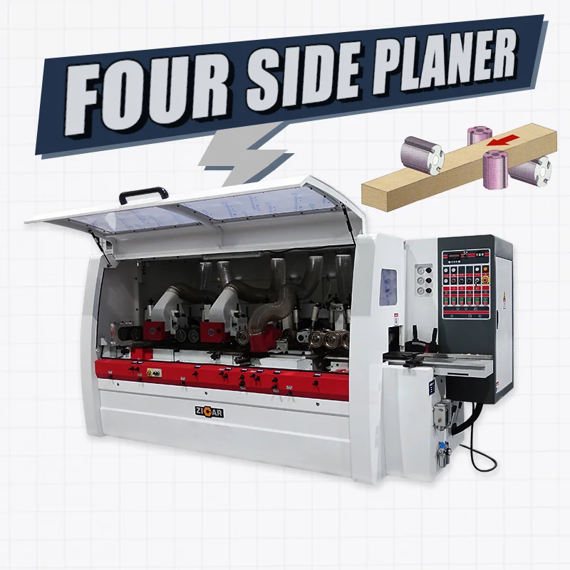 ZICAR Automatic Planer and Moulder for Photo Frame Four Side Planer Moulder 4 Face Wood Planing Molder Machine