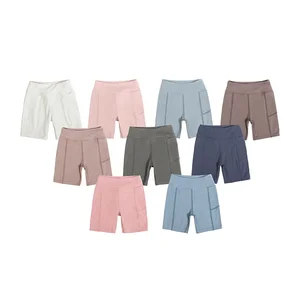 Custom Logo Children Clothing Sports Pants Soft Skin Friendly Yoga Clothes Baby Girls Shorts Leggings