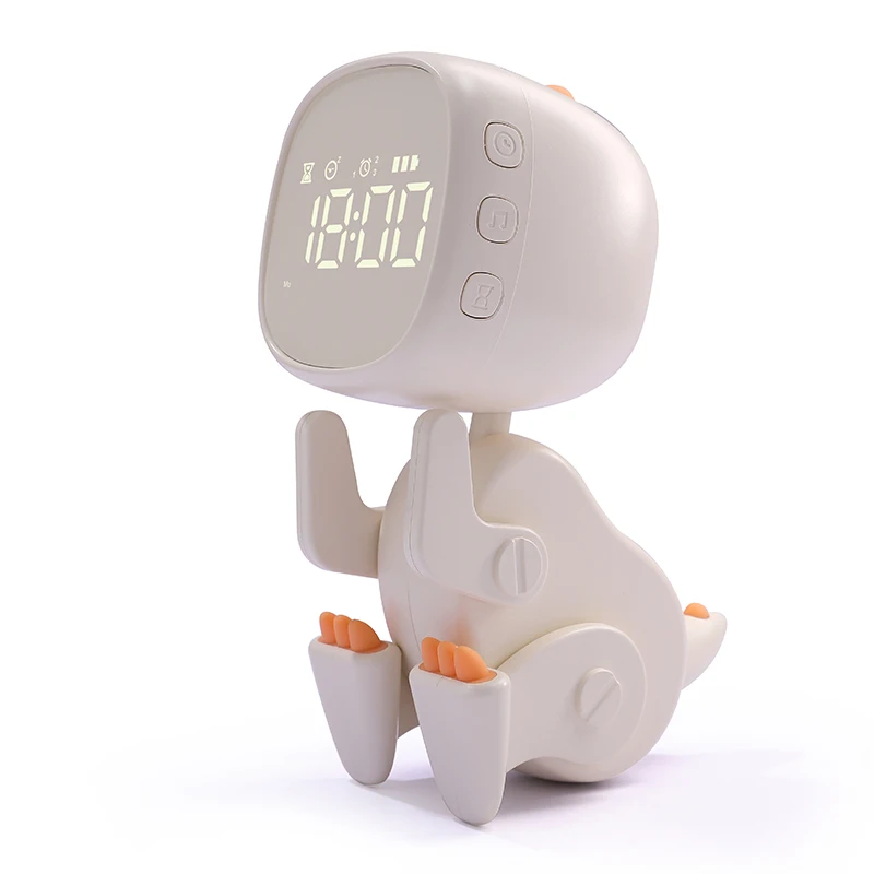 Small Dinosaur Cartoon Alarm Clock Smart Table Clock With Night Light ...