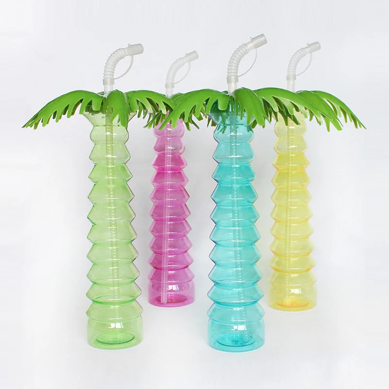 New Arrival Novelty Custom 500ml Let Light Plastic Tall Long Palm Tree