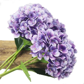 modern realistic fake flowers hydrangea purple artificial decorative hydrangea flower