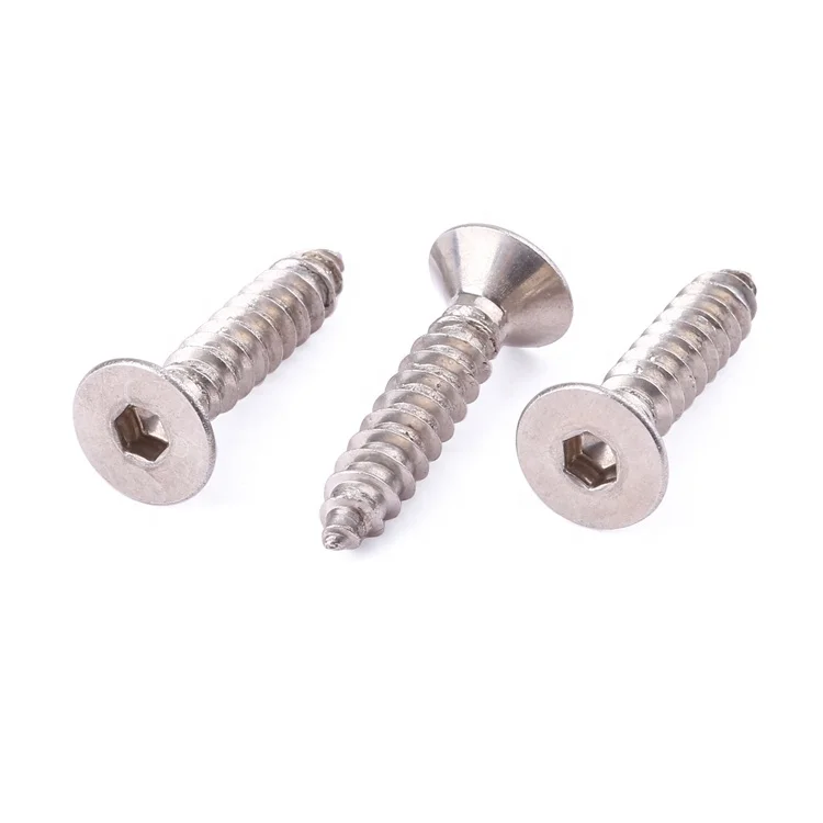 Factory price Din7991 stainless steel hex socket countersunk fat head screws