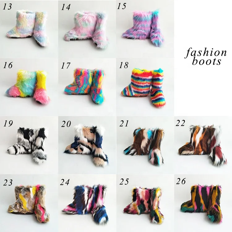 Зимние теплые сапоги из искусственного меха для женщин, 2021