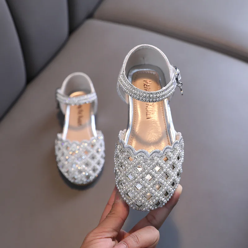 Summer New Style Diamond Soft Girl's Half Sandal Princess Rhinestone Girls  Sandals Children's Shoes Performance Shoes