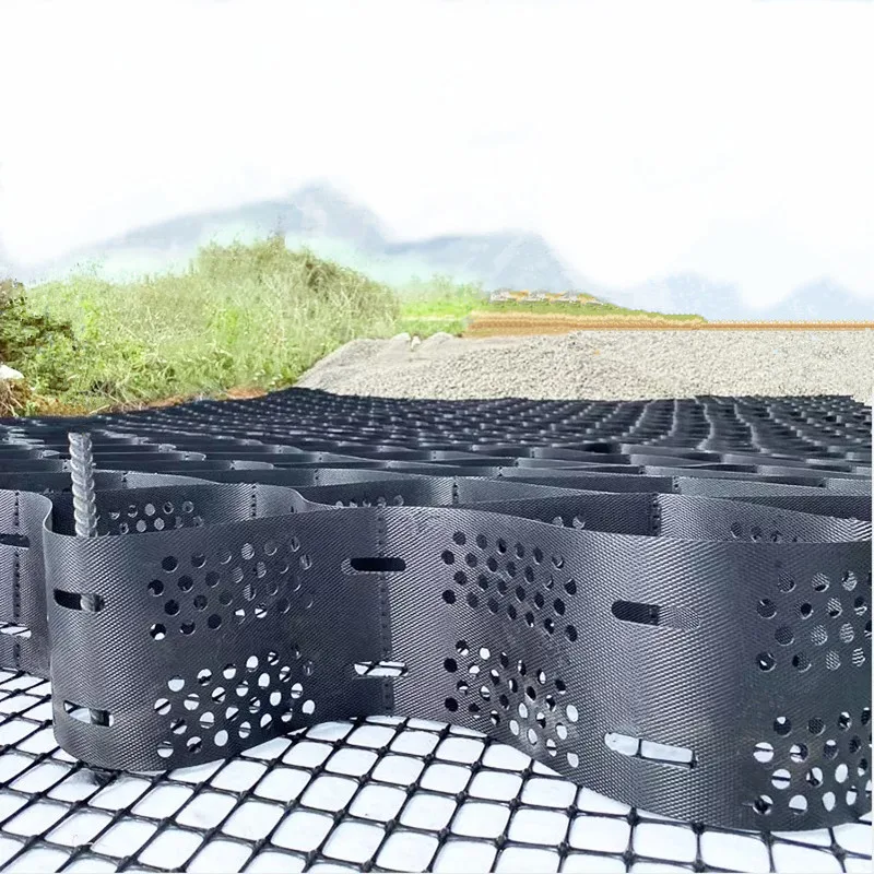 Astm Standard HDPE Geocell  Geo Cell Road Grid Gravel Honeycomb Gravel Driveway Highway Railway Geocell Slope Retain Wall