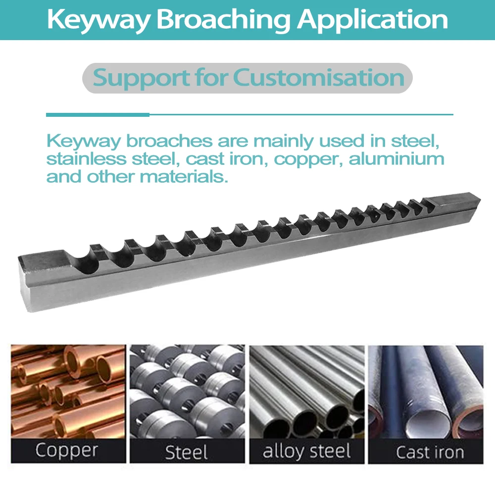 High Speed Steel Keyway Broach Tool Set for Precision Cutting