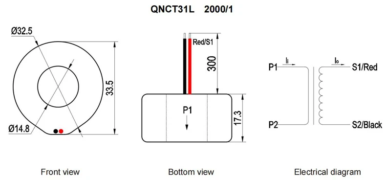Miniature Current Transformer CT QNCT16L 5A 5mA 5A 2.5mA 10A 20A 10mA 30A 15mA 50A 100A AC Sensor Current Transducer Manufacture