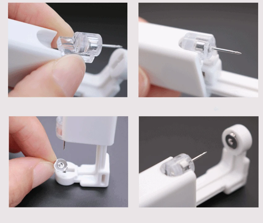 Kit Di Piercing Per Orecchie Monouso: Set Da 8 Pistole Foratubi Sicure Con Orecchini In Acciaio Inox E Cristalli, Strumento Asepsi Per Foratura Senza Dolore A Casa - 6
