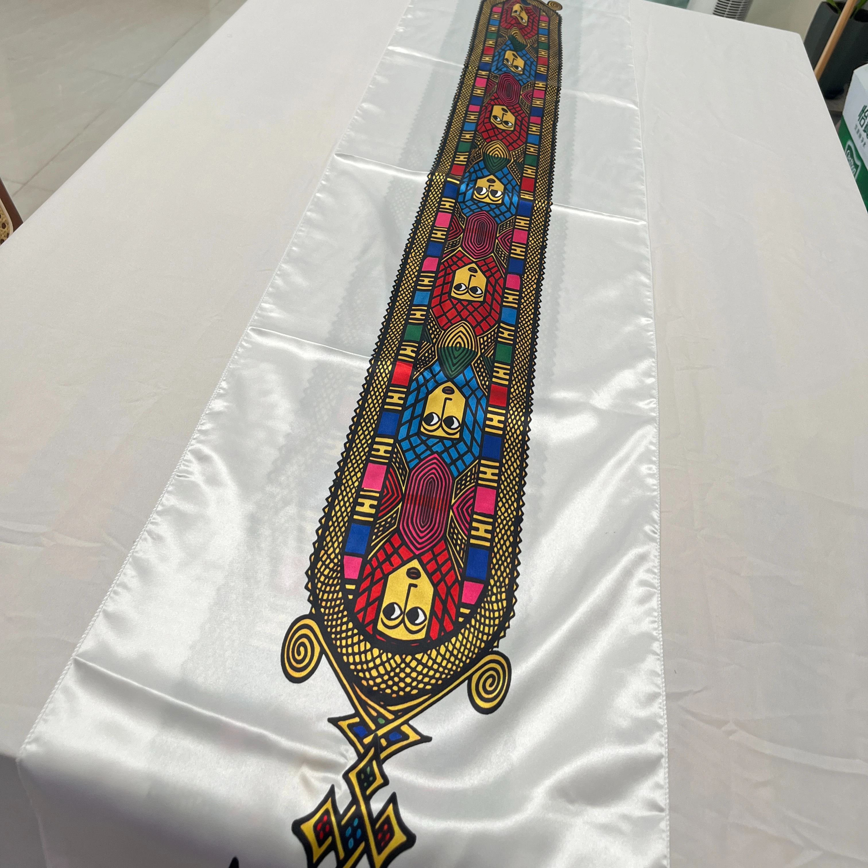 Ethiopian Pattern Design LOGO Saba and Telet Design Pattern Popular Sashes Runners Table Runner Tablecloth