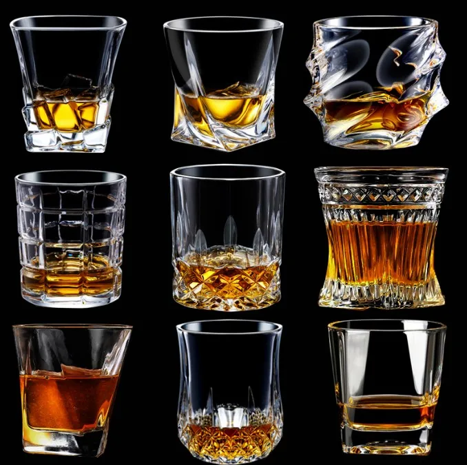 Vintage Design Creative Personality Whisky Shot Glass Cup Custom Logo Colored Wine and Spirits Glass Cup