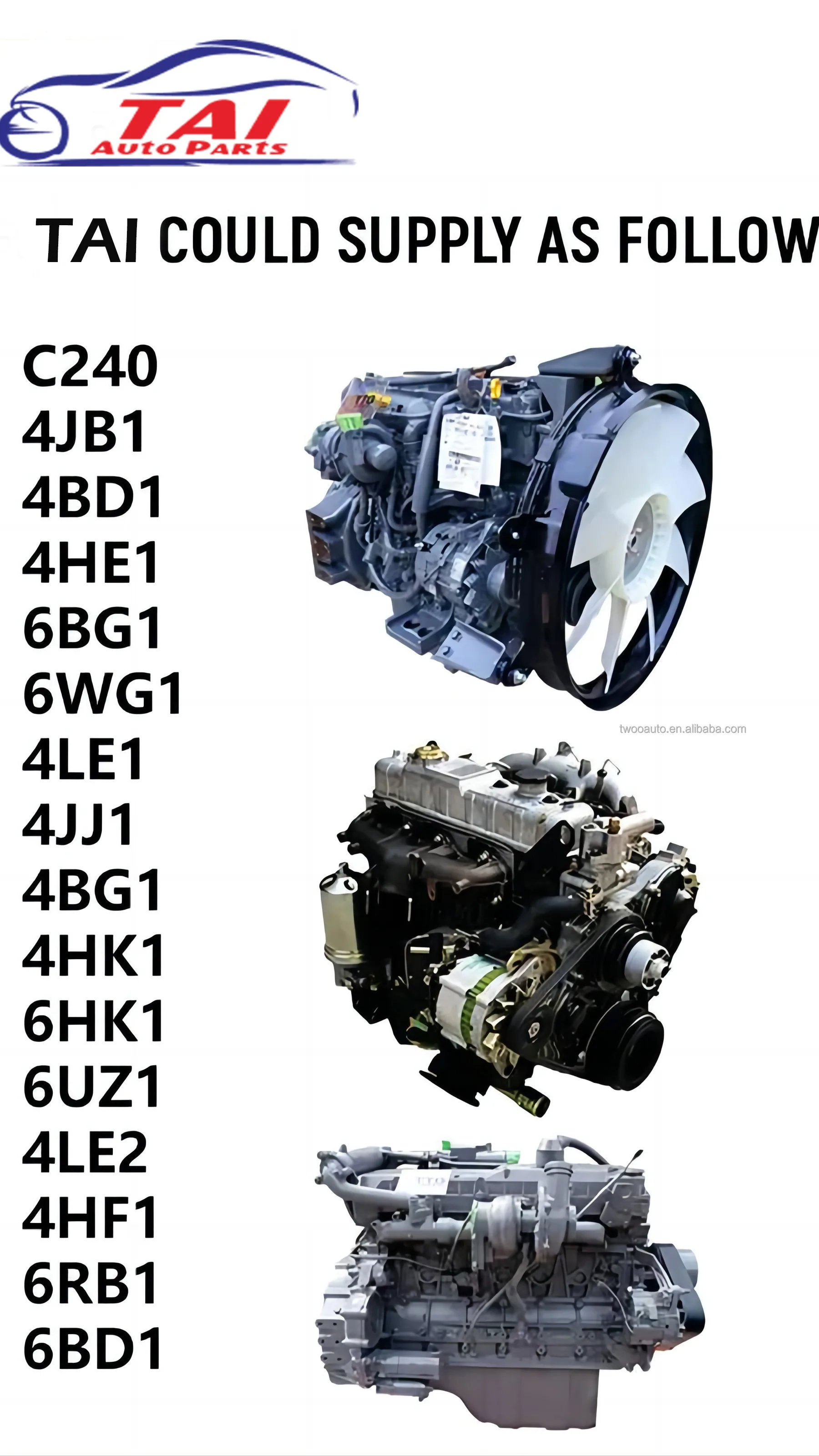 Good High Quality Used Engine 4jb1 4jb1t 4ja1 4ja1t 4jh1 4kh1t 4hf1